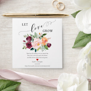 Let Love Grow Boho Wedding Favours Seed Packet Envelope