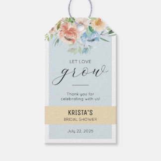Let Love Grow Bridal Shower Flower Bar Favour Tag