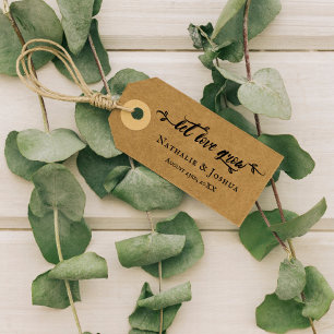 Let Love Grow Brush Script Wedding Rubber Stamp