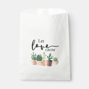 let love grow, cactus, succulent, favour gift tags favour bags