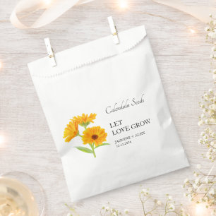 Let Love Grow Calendula Seed Wedding Favour Bags