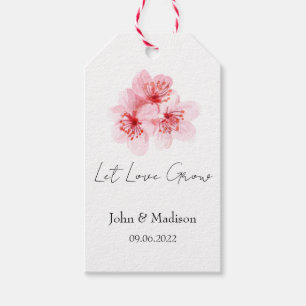 Let love grow Cherry Blossom seed packet Wedding Gift Tags