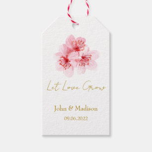 Let love grow Cherry Blossom seed packet Wedding Gift Tags