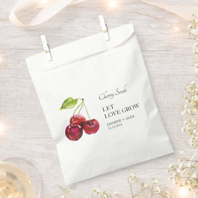 Let Love Grow | Cherry Seed Wedding Favour Bag (Clipped)