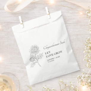 Let Love Grow Chrysanthemum Seed Wedding Favour Bags