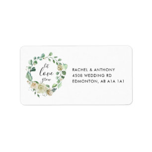 Let Love Grow Custom Floral Wedding Label