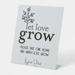 Let Love Grow Custom Wedding Pedestal Sign