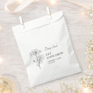 Let Love Grow Daisy Seed Wedding Favour Bags