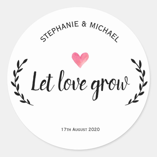 Let love grow favour sticker (Front)