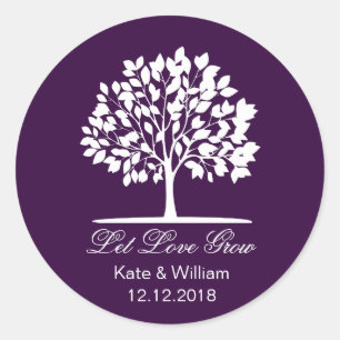 Let love grow favours seeds packet stickers