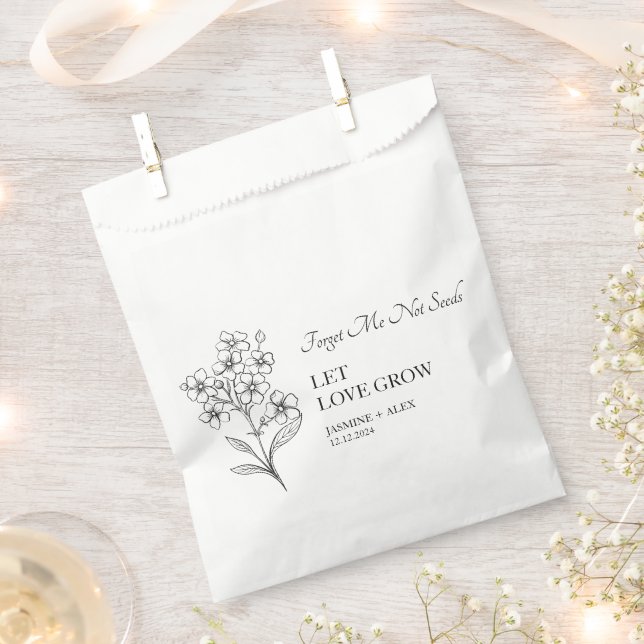 Let Love Grow Forget Me Not Seed Wedding Favour Ba Favour Bags (Clipped)