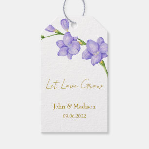 Let love grow Freesia seed packet Wedding Gift Tags