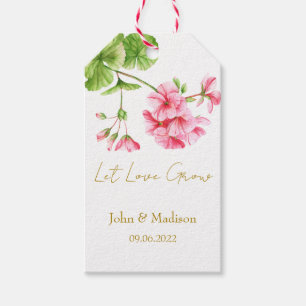 Let love grow Geranium seed packet Wedding Gift Tags