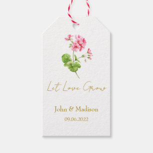 Let love grow Geranium seed packet Wedding Gift Tags