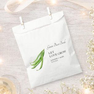 Let Love Grow   Green Bean Seed Wedding Favour Bag