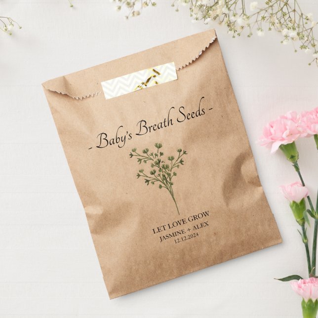 Let Love Grow l Baby’s Breath Seeds Wedding Favour Bags (Sealed)