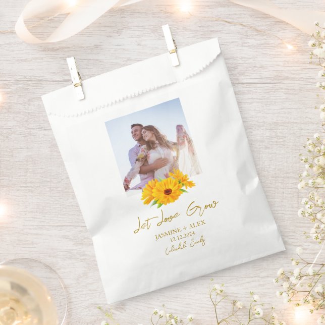 Let Love Grow l Calendula Seeds Photo Wedding  Favour Bags (Clipped)