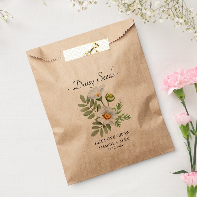 Let Love Grow l Daisy Seeds Wedding Favour Bag (Sealed)