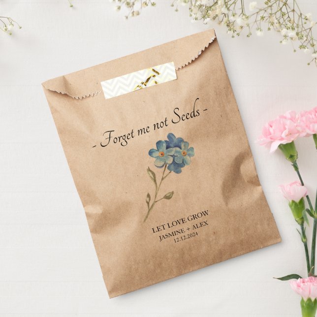 Let Love Grow l Forget-me-not Seeds Wedding Favour Bags (Sealed)