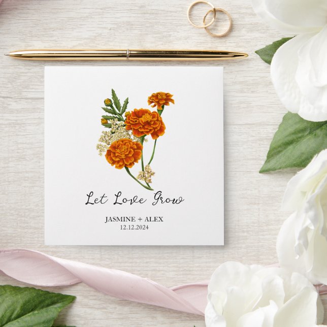 Let Love Grow l Marigold Seed Wedding Favour Envelope (Wedding)