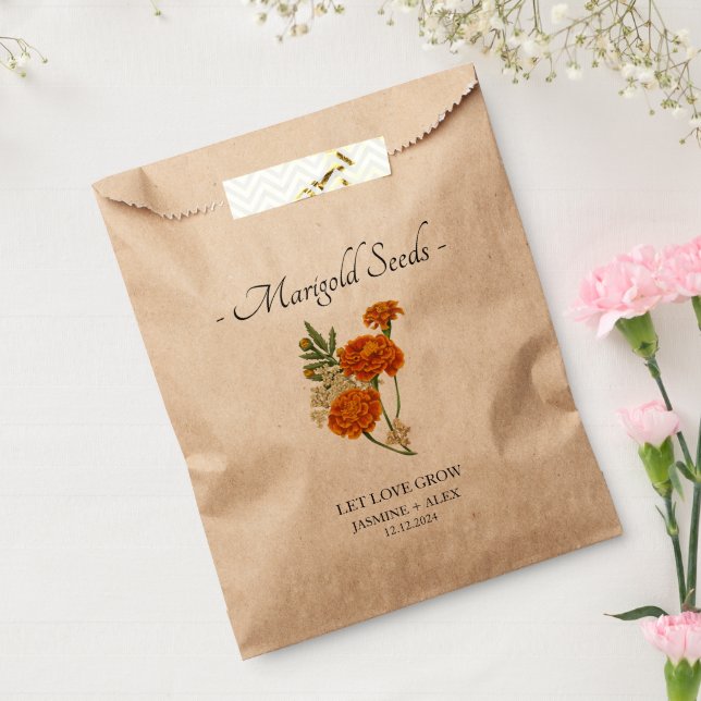 Let Love Grow l Marigold Seeds Wedding Favour Bags (Sealed)