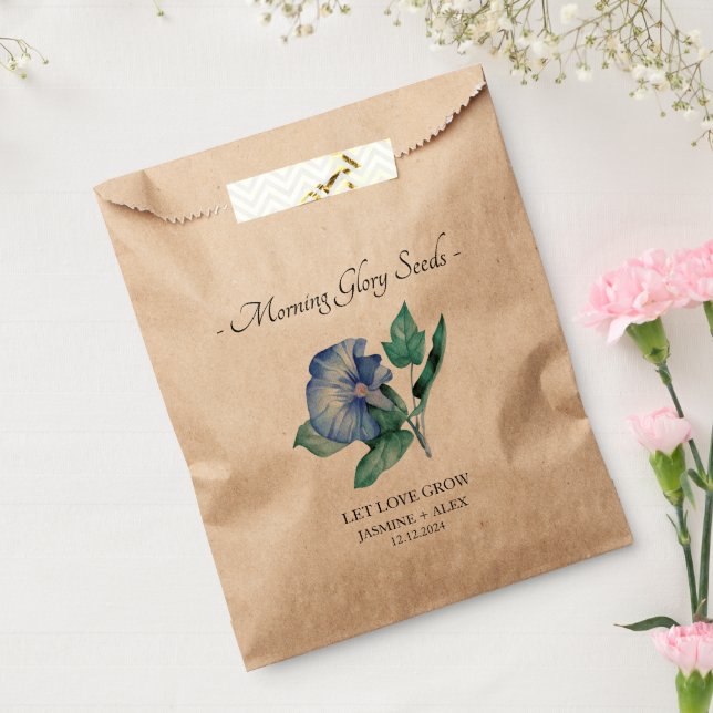 Let Love Grow l Morning Glory Seeds Wedding Favour Bags (Sealed)