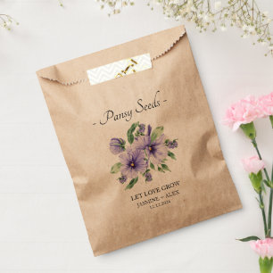 Let Love Grow l Pansy Seeds Wedding Favour Bags