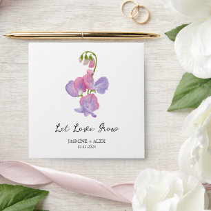 Let Love Grow l Sweet Pea Seed Wedding Favour Envelope
