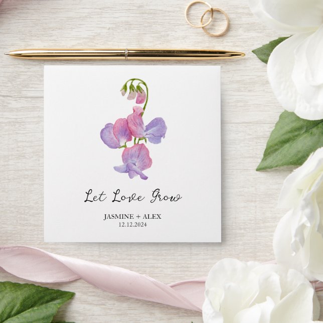 Let Love Grow l Sweet Pea Seed Wedding Favour Envelope (Wedding)