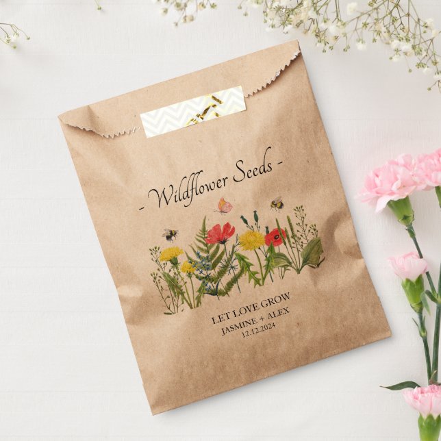 Let Love Grow l Wildflower Seeds Wedding Favour Ba Bags (Sealed)