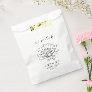 Let Love Grow l Zinnia Seeds Wedding Favour Bags