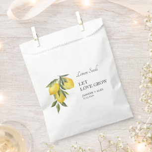 Let Love Grow Lemon Seed Wedding Favour Bag