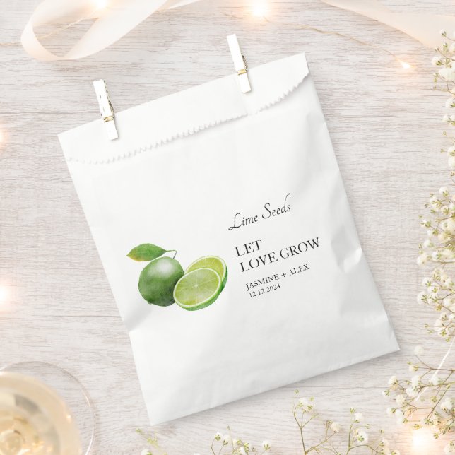 Let Love Grow | Lime Seed Wedding Favour Bag (Clipped)