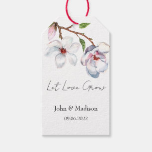 Let love grow Magnolia seed packet Wedding Gift Tags