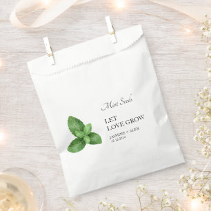 Let Love Grow Mint Seed Wedding Favour Bag