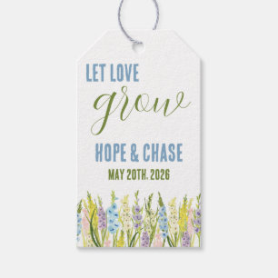 Let Love Grow, Personalised Gladiolus Favour Gift Tags