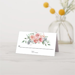 let love grow Pink Flower Name Table Number Script Place Card
