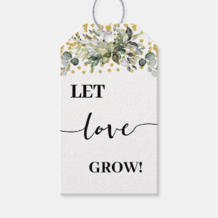 Let Love Grow Plant Gift Eucalyptus Gold Favour Gift Tags