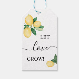Let Love Grow Plant Gift Lemons Shower Tags