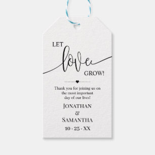Let Love Grow plant gift minimalist wedding favour Gift Tags