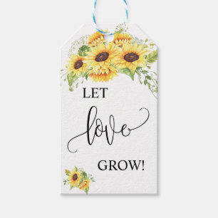 Let Love Grow plant gift sunflowers wedding Tags