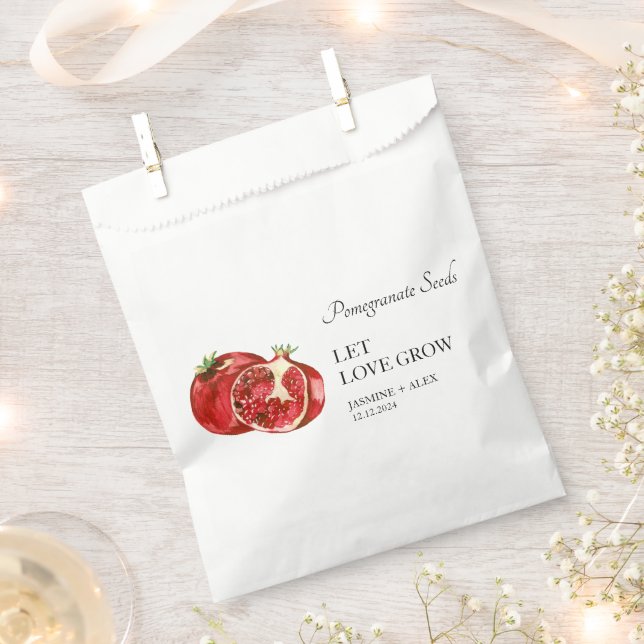 Let Love Grow | Pomegranate Seed Wedding Favour Ba Favour Bags (Clipped)