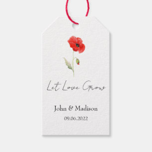 Let love grow Poppy seed packet Wedding Gift Tags