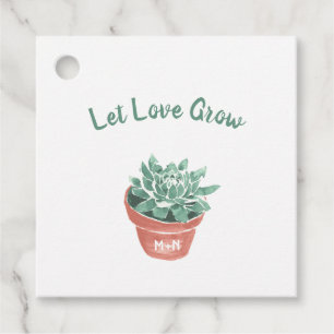 Let Love Grow potted succulent thank you Favour Tags