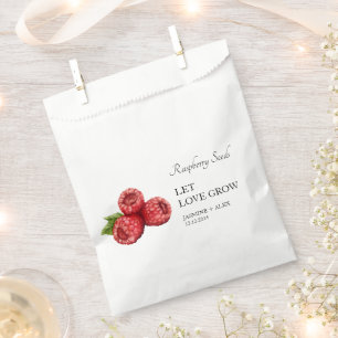 Let Love Grow Raspberry Seed Wedding Favour Bag