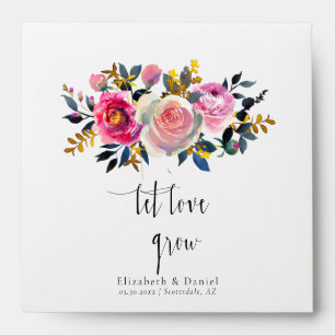 Let Love Grow Rose Gold Wedding Favour Seed Packet Envelope