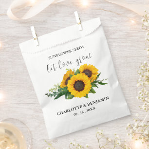 Let Love Grow Rustic Sunflower Seed Wedding Favour Bags
