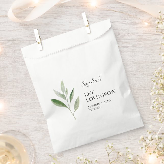 Let Love Grow | Sage Seed Wedding Favour Bag (Clipped)