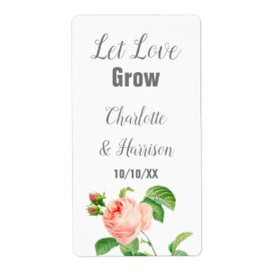 Let Love Grow Seed Packet Wedding Favour label