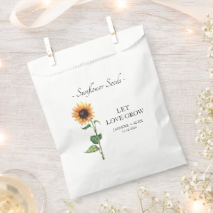 Let Love Grow Sunflower Seed Wedding Favour Bags